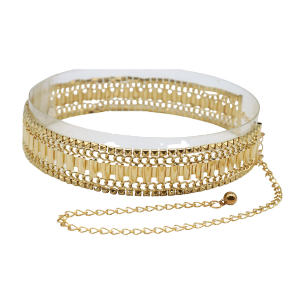 Brand New Women Gold Metal Chain Fashion Belt Hip High Waist Size S M L