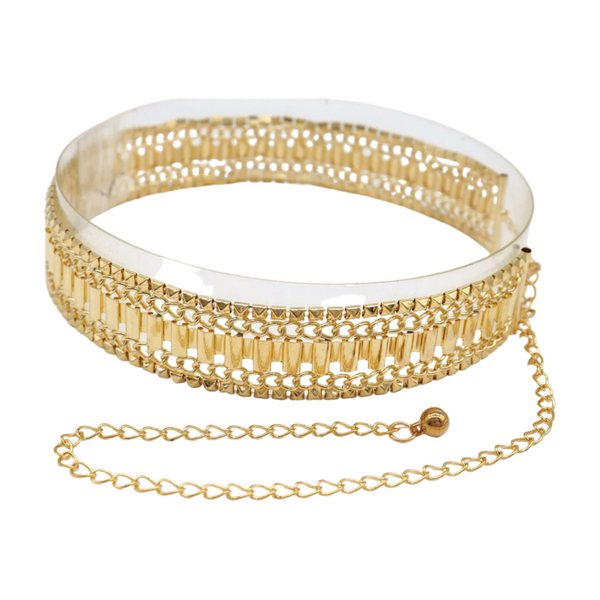 Brand New Women Gold Metal Chain Fashion Belt Hip High Waist Size S M L