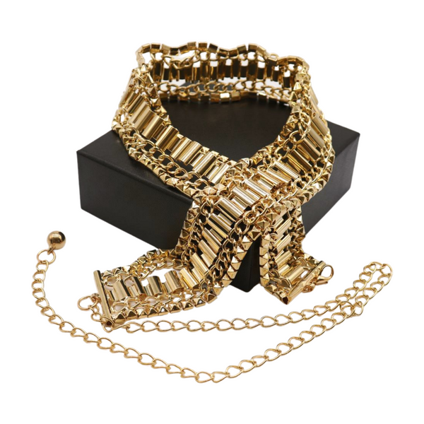 Brand New Women Gold Metal Chain Fashion Belt Hip High Waist Size S M L