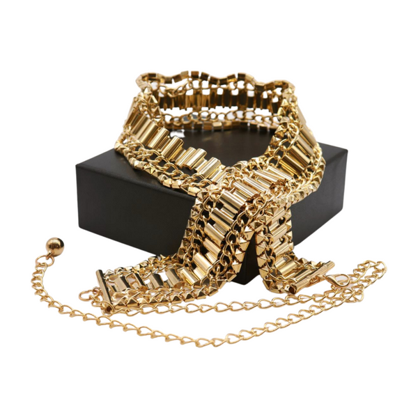 Brand New Women Gold Metal Chain Fashion Belt Hip High Waist Size S M L