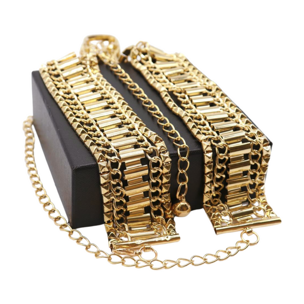 Brand New Women Gold Metal Chain Fashion Belt Hip High Waist Size S M L