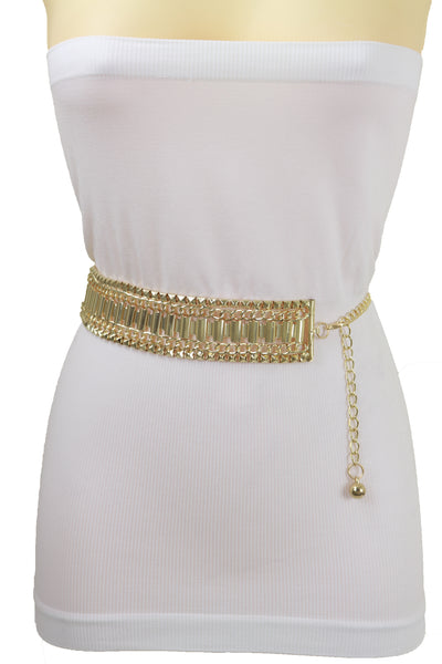 Brand New Women Gold Metal Chain Fashion Belt Hip High Waist Size S M L
