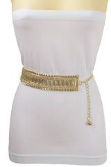 Gold Metal Chain Fashion Belt Hip High Waist Size S M L