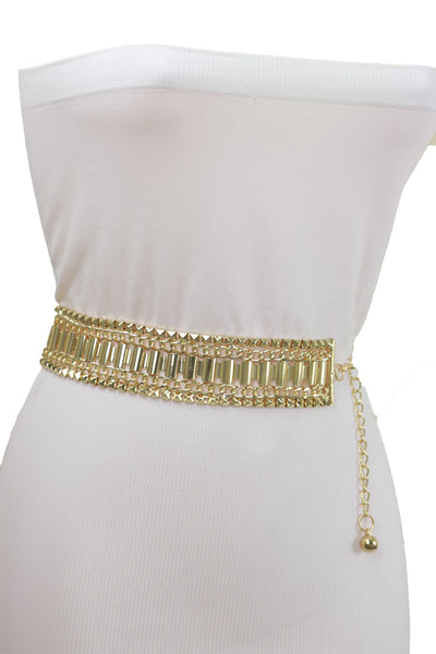 Brand New Women Gold Metal Chain Fashion Belt Hip High Waist Size S M L
