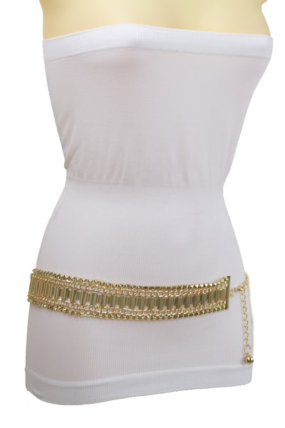 Brand New Women Gold Metal Chain Fashion Belt Hip High Waist Size S M L