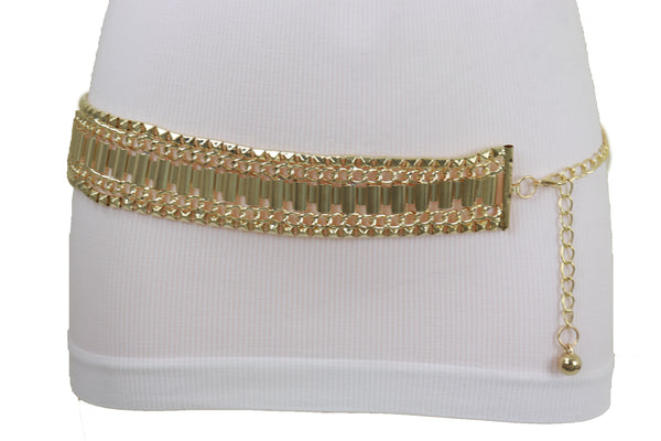 Brand New Women Gold Metal Chain Fashion Belt Hip High Waist Size S M L