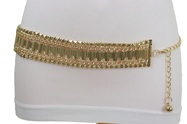 Brand New Women Gold Metal Chain Fashion Belt Hip High Waist Size S M L