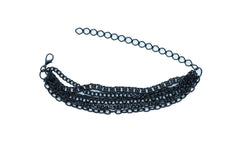 Women Fashion Jewelry Cool Black Metal Chain Boot Bracelet Western Shoe Charm