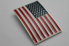 Women Men Silver Metal Western Fashion Buckle 3D United States Flag USA Casual