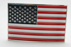 Women Men Silver Metal Western Fashion Buckle 3D United States Flag USA Casual