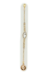 Handmade Gold Tone Coin Rhinestone Back Pendant Keepsake Necklace Add On WN82