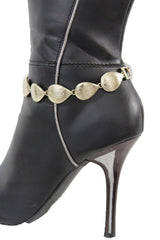 Brand New Women Gold Metal Boot Chain Bracelet Shoe Anklet Drop Charms SET BC247