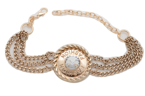Brand New Women Gold Metal Chain Western Boot Bracelet Shoe Anklet Fashion Big Round Charm