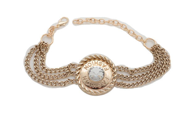 Brand New Women Gold Metal Chain Western Boot Bracelet Shoe Anklet Fashion Big Round Charm
