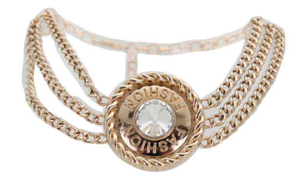 Brand New Women Gold Metal Chain Western Boot Bracelet Shoe Anklet Fashion Big Round Charm