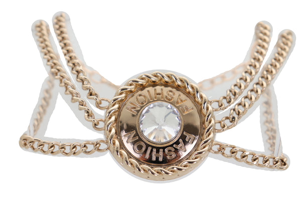 Brand New Women Gold Metal Chain Western Boot Bracelet Shoe Anklet Fashion Big Round Charm