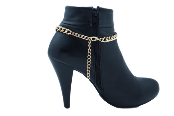 Brand New Sexy Women Gold Metal Chain Boot Bracelet Shoe Bling Zebra Charm Fashion Jewelry