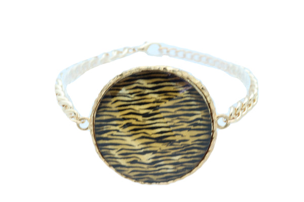 Brand New Sexy Women Gold Metal Chain Boot Bracelet Shoe Bling Zebra Charm Fashion Jewelry
