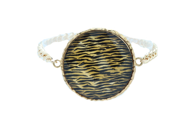 Brand New Sexy Women Gold Metal Chain Boot Bracelet Shoe Bling Zebra Charm Fashion Jewelry