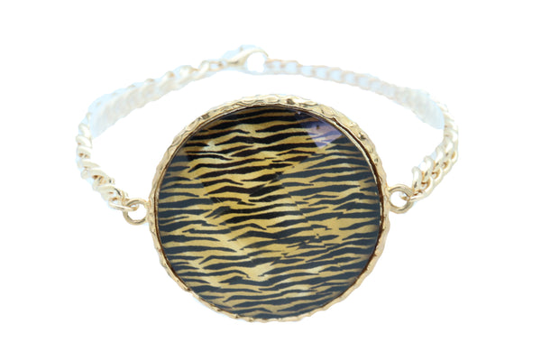 Brand New Sexy Women Gold Metal Chain Boot Bracelet Shoe Bling Zebra Charm Fashion Jewelry