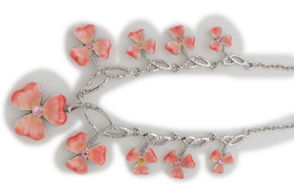 Brand New Women Silver Metal Chain Boot Bracelet Shoe Clover Flower Charm Bling Luck Anklet