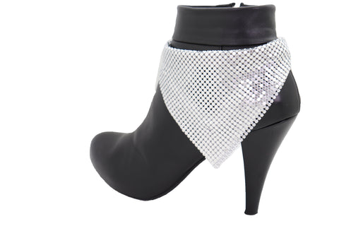 Brand New Women Silver Mesh Metal Boot Chain Bracelet Shoe Charm Triangle Bandanna Anklet