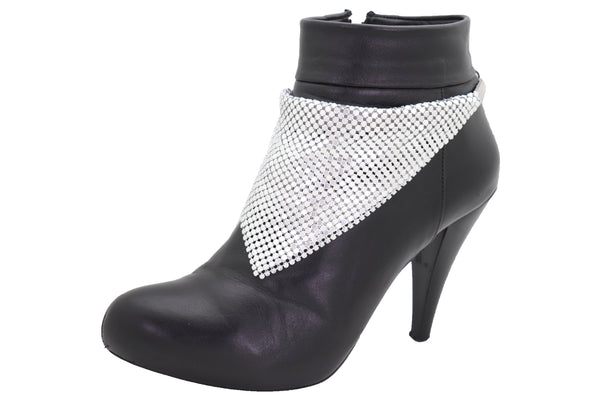 Brand New Women Silver Mesh Metal Boot Chain Bracelet Shoe Charm Triangle Bandanna Anklet