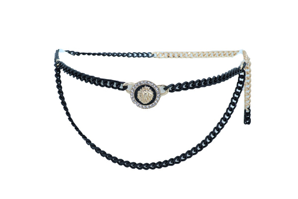 Brand New Women Wide Light Blue Denim Fabric High Waist Corset Belt Red Rose Flower Size M