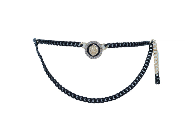 Brand New Women Wide Light Blue Denim Fabric High Waist Corset Belt Red Rose Flower Size M