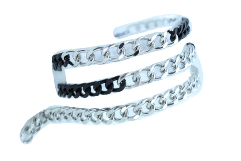 Brand New Women Black Silver Metal Chain Links Fashion Waisted Skinny Belt Fit Size M L XL