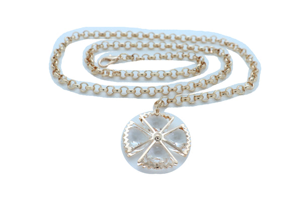 Brand New Women Gold Metal Chain Skinny Waistband Fashion Belt Flower Charm Plus XL XXL