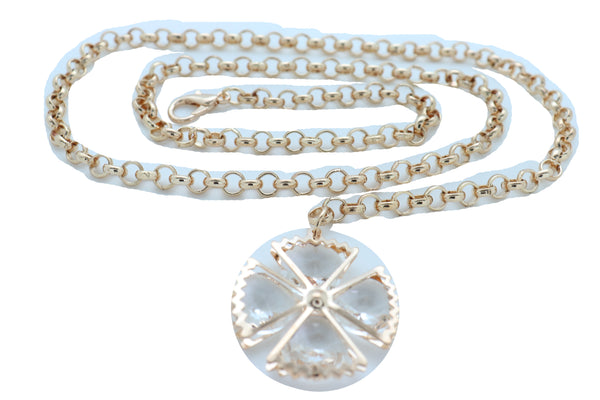 Brand New Women Gold Metal Chain Skinny Waistband Fashion Belt Flower Charm Plus XL XXL