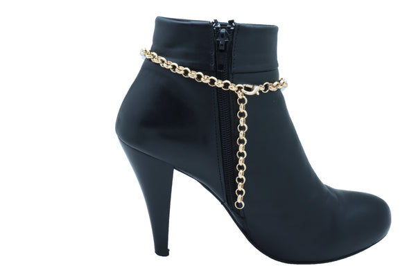 Brand New Women Gold Metal Chain Boot Bracelet Shoe Bling Red Gift Present Charm Christmas