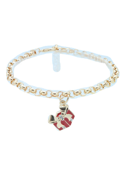Brand New Women Gold Metal Chain Boot Bracelet Shoe Bling Red Gift Present Charm Christmas