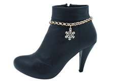 Rhinestone Snowflake Charm Boot Chain