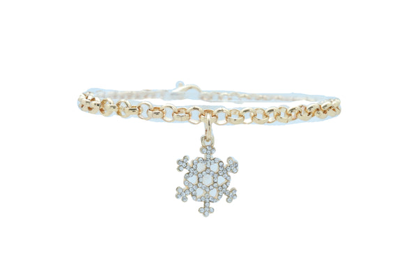 Brand New Women Gold Metal Chain Boot Bracelet Anklet Snowflake Shoe Bling Charm Jewelry