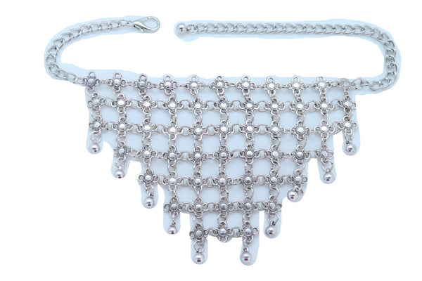 Brand New Women Silver Metal Chain Boot Bracelet Shoe Flower Net Charm Western Anklet Bell