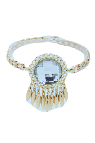 Women Gold Metal Boot Chain Bracelet Shoe Anklet Bling Sun Flower Shiny Charm One Size