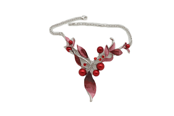 Brand New Women Silver Metal Boot Chain Bracelet Western Shoe Charm Jewelry Hot Red Flower