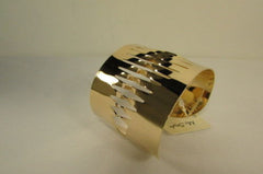 Gold Thin Metal Cuff Bracelet Cut Out Fans Shapes New Women Fashion Jewelry Accessories - alwaystyle4you - 2