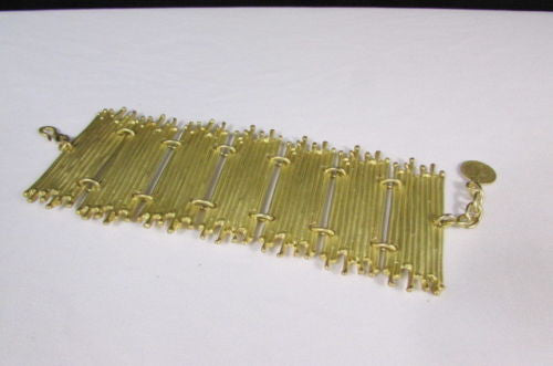 Gold Silver Metal Wide Elastic Stretch Bracelet Bamboo Plates New Women Fashion Jewelry Accessories - alwaystyle4you - 15