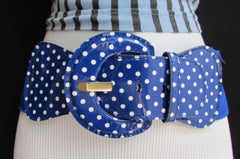 Black Blue Blue Royal Red White Low Hip / High Waist Stretch Wide Elastic White Polka Dots Stretch Belt Women Fashion Accessories - alwaystyle4you - 2