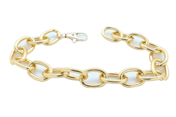 Women Gold Metal Chunky Chain Thick Links Boot Bracelet Shoe Band Anklet Strap Adjustable Size