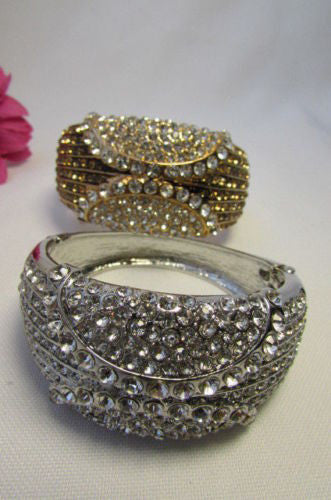 Gold / Silver Metal Retro Bracelet Cuff Multi Rhinestones New Women Fashion Jewelry Accessories - alwaystyle4you - 24
