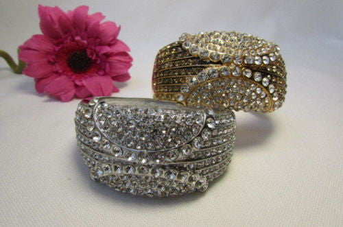 Gold / Silver Metal Retro Bracelet Cuff Multi Rhinestones New Women Fashion Jewelry Accessories - alwaystyle4you - 10