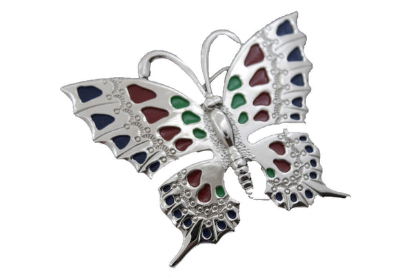 Silver Metal Belt Buckle Freedom Butterfly Animal Large Size New Fun Men Women Accessories