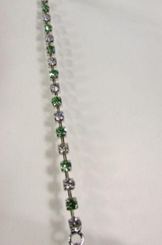 New Women Bra Straps Decorative Accessories Lingerie Rhinestones Green