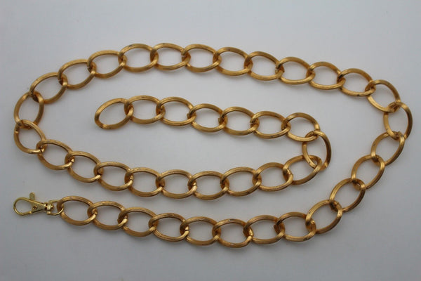 Hot Women Gold Thick Metal Chain Chunky Links Fashion Belt Hip Waist Plus M L XL