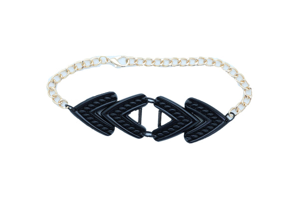 Women Gold Boot Chain Bracelet Western Shoe Black Arrow Retro Style Charm Anklet One Size