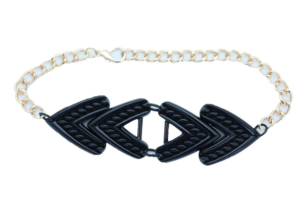 Women Gold Boot Chain Bracelet Western Shoe Black Arrow Retro Style Charm Anklet One Size